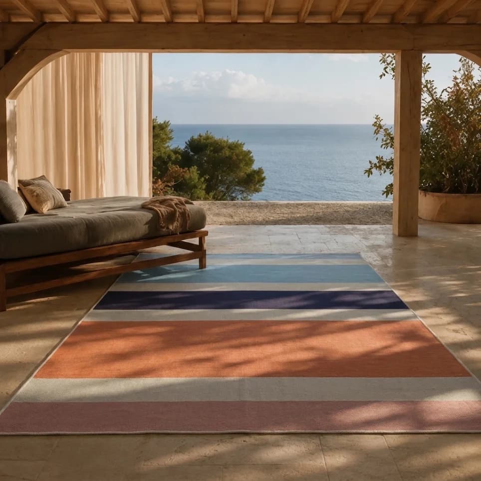 Terrasse méditerranéenne avec tapis PIENUD